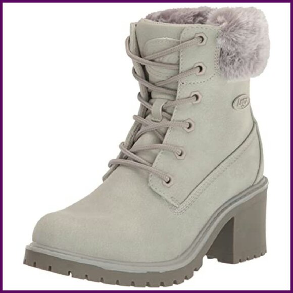 Women's Faux Fur Ankle Boots, Cushioned Insole, Lace Up, Synthetic Nubuck - Picture 2 of 7